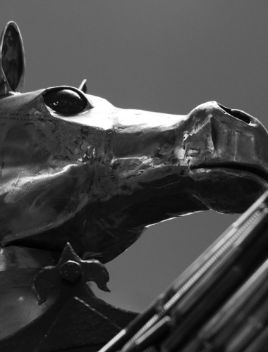 REME metal horse sculpture