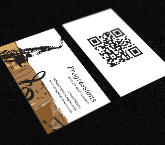 Progressions jazz quartet business card